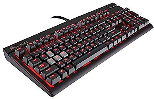 CORSAIR Strafe Mechanical Gaming Keyboard - Red LED Backlit - USB Passthrough - Linear and Silent - Quietest Switch - Cherry MX Silent Switch