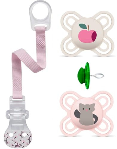 MAM Perfect Start mini Schnuller 0-2 Girl // 2er Set // inkl. Sterilisiertrasportbox & NIP Schnullerband