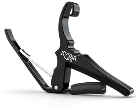 Kyser Musical Products Quick-Change Guitar Capo, KG12BA, Black - For Twelve String Guitars, Made in USA, Quality, Strong, Lightweight, Quick & Easy Key Changes, Innovative, Perfect Fit for 12 Strings