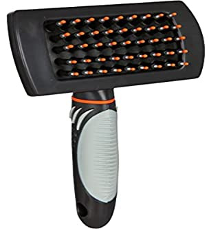 Trixie Massage/Entretien des Poils Brosse avec Picot en Caoutchouc Brosse de Massage Accessoire pour Chien Bi-color 5 Unités