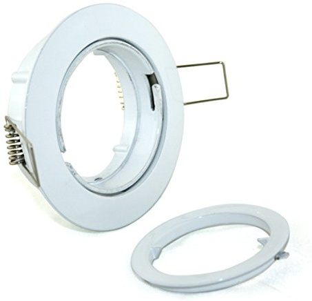 Kamilux 10er Pack Einbaustrahler/Spot Bajo in weiss, Halogen oder LED geeignet, inkl. GU10 Fassung und MR16 Fassung, 12Volt oder 230V, ohne Leuchtmittel