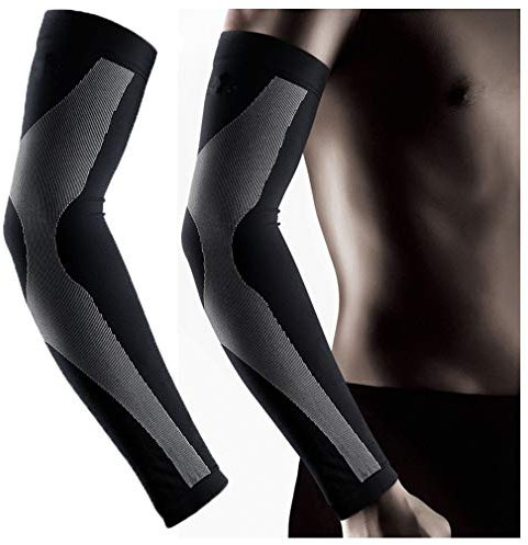 Arm-Ärmel,Radsport-Armlinge für Herren,Running-Armlinge für Jungen, Arm-Wärmer UV-Sonnenschutz Anti-Rutsch für Männer für Wandern Golf Basketball Driving Outdoor Sport Arm-Kompressions-Hülsen-1Paar