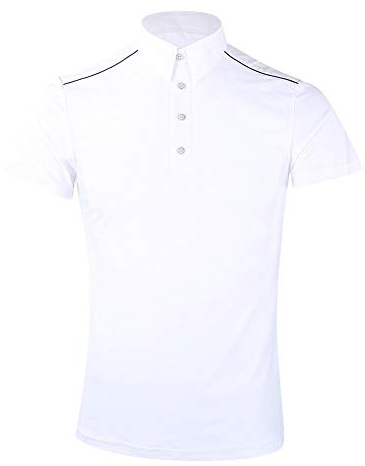 Reithemd, Männer Atmungsaktives Sport-REIT-T-Shirt Reiten Kurzarm(M-白色)