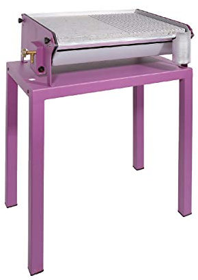 Barbacoa para exterior de acero con piedra volcánica de 50 x 40 cm, modelo 1219TV50P, funciona con gas