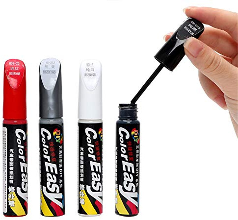 Auto Reparatur Lack Auto Pinsel Glänzend Rot/Schwarz/Weiß/Silber,Lackstift 12ml Autolack Reparatur Mit 4 Optionalen Farben Für Autokratzer Reparatur, Auto Lackstift Autolack Lack Reparatur Spezieller