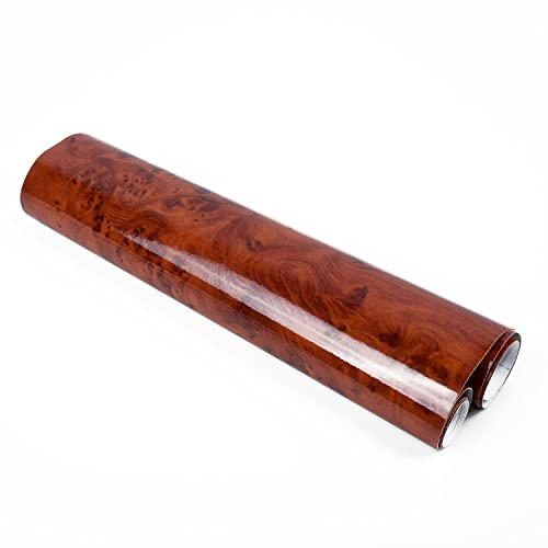 Autocollant en vinyle haute brillance grain de bois pour intérieur de voiture 30 x 124 cm résistant aux températures élevées et à l'eau