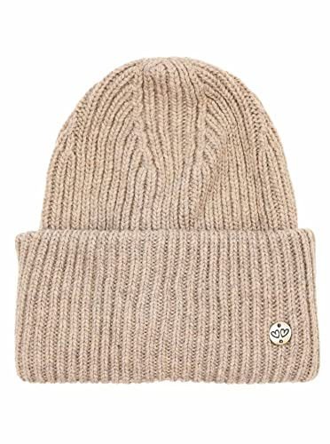 Zwillingsherz Slouch-beanie-mössa – högkvalitativ stickad mössa för kvinnor flickor pojkar – hatt – unisex – en storlek – varm och mjuk på sommaren hösten och vintern – hållbar grovstickad, Medelbeige, En Storlek