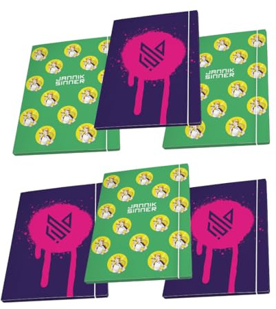 Pigna, SINNER dokumentmapp med elastiskt band, 1,2 baksida, storlek 26 x 35,5 cm, 6-pack