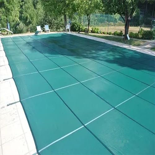 Poolabdeckung Rechteckige Pool Winterabdeckungen, Grün Inground Pools Sicherheitsabdeckung Staubdicht 0.5 1 1.5 2 3 4 5 6 7 8 M, Indoor Outdoor Mesh Schwimmbadabdeckungen ( Color : Green , Size : 6.6X