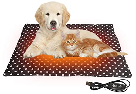 Tappetino Riscaldante Per Cani E Gatti - 37×47cm USB Con Temperatura Regolabile, Elettrico Per Animali Domestici, Tappeto Termico (B)