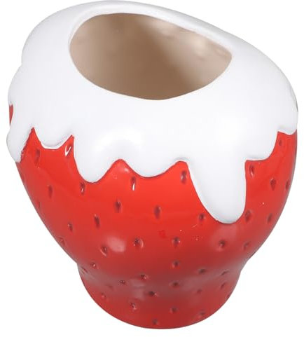 Alipis Vase À Fleurs en Céramique Réaliste À La Fraise Décoration De Mariage pour La Maison Vase en Céramique Moderne Texture Lisse
