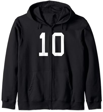 Nummer 10 Rückendesign Fußballtraining Kapuzenjacke