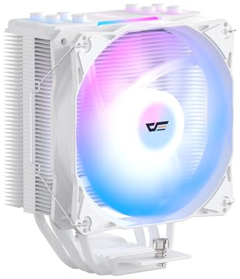 darkFlash Z4Pro Mist Enfriador de CPU, torre única de 120 mm, TDP 200 W, tubos de calor de 4 × 6 mm, ventiladores ARGB PWM PC, enfriador de aire de CPU compatible con Intel LGA115x/12xx/17xx; AMD