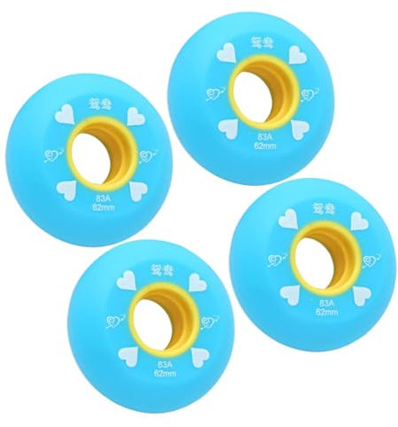 TOGEVAL 4stücke Gummi Inline Skate Ersatz Räder Indoor Roller Skating Räder Tragen-wider