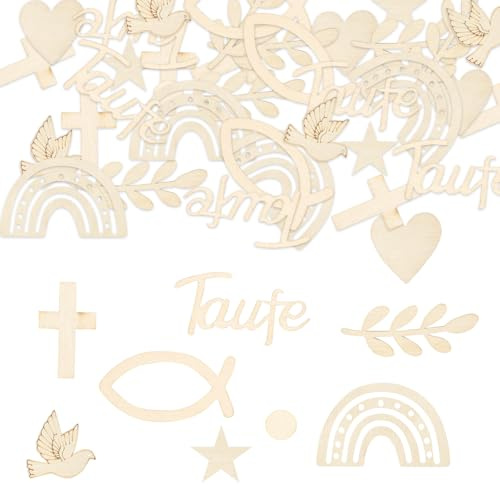 Streudeko, 180 Stück Streudeko Taufe, Regenbogen Holz, Regenbogen Deko für Firmung Kommunion Konfirmation Babyshowerparty Taufdeko, Holzsterne Zum Basteln, Deko Regenbogen, DekoTaufe, Tischdeko Taufe