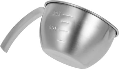 Cabilock Stainless Steel Egg Batter Bowl 200ml Small Mixing Cup Handle Food-Grade Measuring Cup for Baking Cooking Prep Kitchen Use