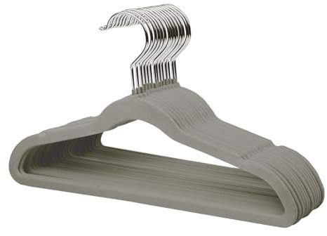 ManGotree Kids Velvet Hangers, rutschfeste Kinderkleiderbügel, platzsparende Schulkinderbügel mit drehbarem Haken, 35cm Premium Filzbügel für Mantel, Anzüge, Hemd, Hose (14 Stück, Grau)