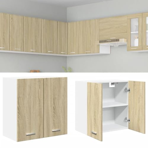Myheimly Hängeschrank Sonoma-Eiche 60x31x60 cm Holzwerkstoff Küchenschrank Küchenzeile Küchenmöbel Unterschrank Küchenunterschrank Schrank