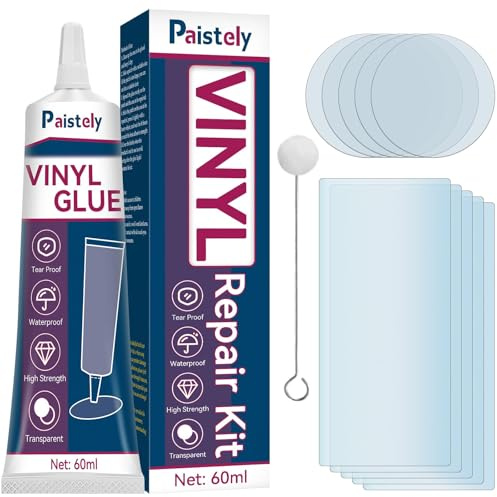 Paistely Paddling Pool Repair Kit Waterproof, Hot Tub Puncture Repair Kit, Liquid PVC for Inflatable Kayak, Air Bed, Bouncy Castle, Bounce House, Hot Tub (60ml)
