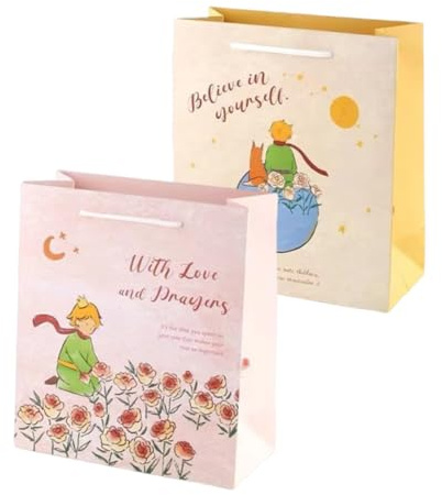 OUDQFCJ Bolsa de Regalo con Asa 'Bienvenido al Mundo' para Bebé, Babyparty y Baby Shower, Incluye Papel de Seda Amarillo (21x10x25cm)