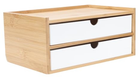 OATIPHO Scatola Cosmetici Bamboo e Design Impilabile Organizer per con Multiple Capacità Ampia per Domestico Materiale e Sicuro