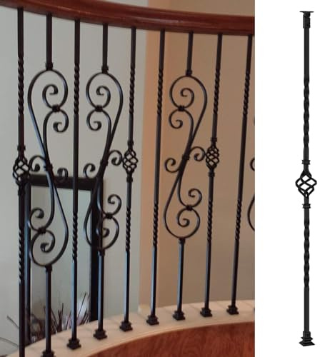 Balaustre dei mandrini della scala per la ringhiera rustica del ponte, guardrail di sicurezza della scala del ferro battuto, soluzione di rimodellamento delle scale della fattoria