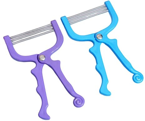 2 Stück Hand-Gesichtshaarentfernung, Einfädelwerkzeug, Entferner, Feder, Gesichtshaar-Epilierer, Verwendung für Frauen, Gesichtshaar, Beauty-Werkzeuge, zufällige Farbe
