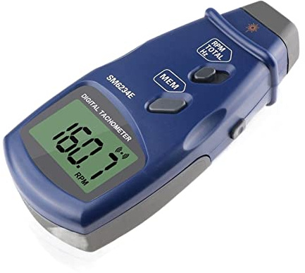 Estroboscopio, Tacómetro Photoelectric PRO de mano no contactar Rpm Tacómetro digital de velocidad del medidor SM6234E Hold de datos, máx/min/AVG, Iluminar desde el fondo