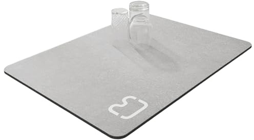 Alfombra de secado de platos de piedra, alfombra de secado de piedra para cocina de 12x16 pulg.