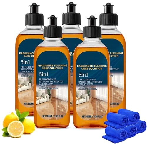 Fragrance Cleaning Care Solution 5-in-1, Floor Cleaner, 5-in-1 Floor Cleaner Liquid, Wooden Floor Cleaner, Hardwood Floor Polish and Restorer for Long Lasting Shine (5, 100 ml)