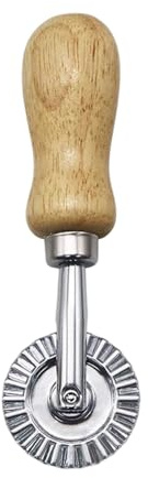 Rueda cortapasta, rueda de corte para cocina y pastelería con mango de madera, cortador de pasta con diámetro de 3,8 cm – para cocina tartas pizza