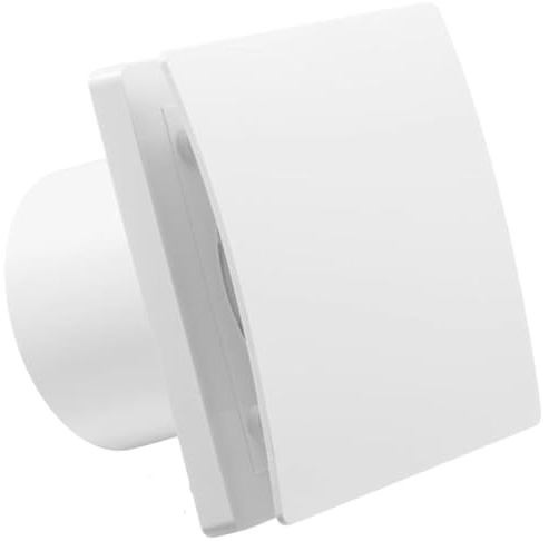 Abluftventilator für Badezimmer, 100 mm, spiralförmig, 14 W, 80 m³/h, Abluftventilator für Küche oder Badezimmer, leise, Absaugung 33 dB, Abluftventilator für Rauch, Feuchtigkeit, Kondensation und
