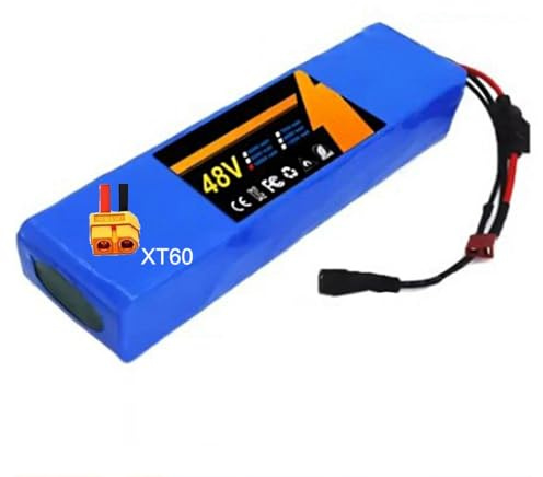 48V 100Ah Bateria para Bicicleta Electrica Batería De Alta Potencia 13S2P PVC Impermeable Ebike Batería para 200W 350W 500W 750W 800W 1000W Motor con Cargador XT60,48V 100Ah