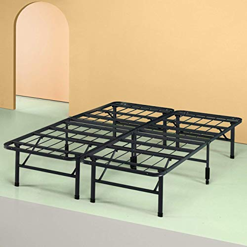 Zinus SmartBase Cama plegable 150x190 cm - Altura 35 cm - Ideal para una cama de invitados - Con almacenaje bajo la cama - Cama de metal - Negro