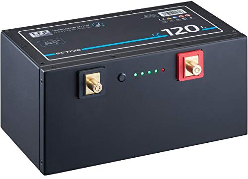 ECTIVE LiFePO4 Batterie LC120L - 12V, 120Ah, 2201Wh, mit BMS - Lithium-Eisenphosphat Versorgungsbatterie, Bootsbatterie, Solarbatterie, Aufbaubaterie für Wohnwagen, Wohnmobil, Camper