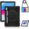 Gerutek Custodia per iPad 11/10 Generazione (11/10,9 Pollici) 2025/2022, Custodia Antiurto con Cavalletto Girevole a 360 Gradi e Cinghia per Mano/Spalla/Portapenne per iPad 10 Cover, Nero