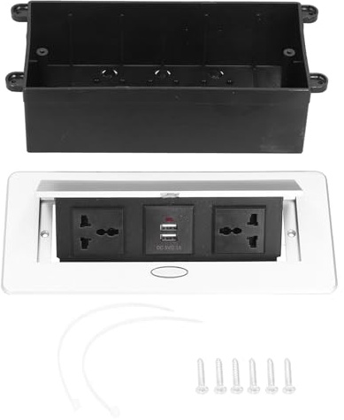 3 Hole Power Socket , Floor Sockets , Floor Electrical Outlet Scratch Multifunctional 3 Hole , for Table Office Desktop Restaurant Kitchen Cafe Countertop