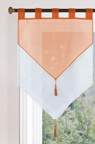 Gardinenbox Scheibengardine HxB 90x60 cm Terrakotta »GERA« Zweilagig Voile Schlaufen Scheibenhänger Panneaux, 2023710