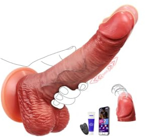 Govosaa 10.8 Inch Huge Squirting Dildo, Realistic Thrusting Dildos with 7 Thrust Speeds & 7 Vibration, AI Sync Smart APP & Remote Control Vibabrator Sex Toys for Women and Couples, Strong Suction Cup