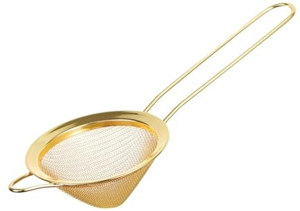 Matcha-Sieb & loser Teesieb | Metall feinmaschig Edelstahl | Mini Puderzuckersieb | Teefilter | kleines Matcha-Sieb in Gold (1)