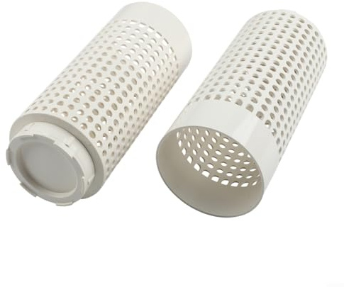 Kompostbehållare för trädgård, platsbesparande PVC-komposter, 110 mm, med skruvlock och ventilation, för kök- och trädgårdsavfall, vit (2 st)