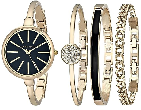 ANNE KLEIN Damen-Armbanduhr Armband GOLDFARBENES Edelstahl Quarz AK/1470GBST