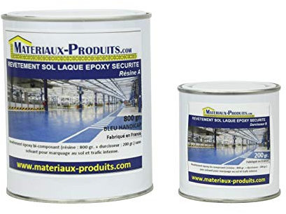 MATPRO - Revêtement Peinture pour Sol Laque Époxy Sécurité & Marquage - Auto-Lissant - pour Travaux Neuf/Réparation - Aspect Miroir Brillant - Blanc - 5Kg