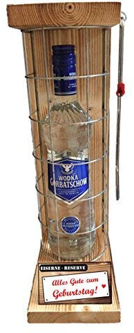 Wodka Gorbatschow Geschenk Geburtstag Eiserne Reserve Geschenk Gitter Geschenkset Geschenkideen Text rot: Alles Gute zum Geburtstag Vodka (1 x 0.70 l)