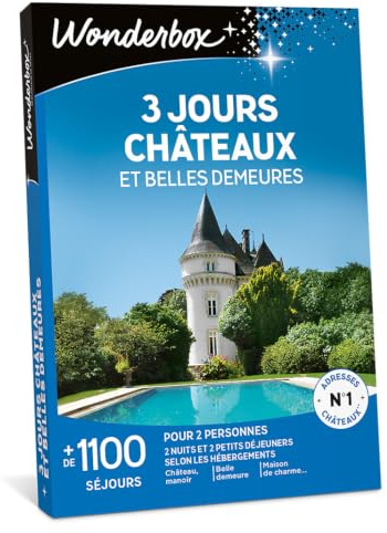 Wonderbox - Coffret Cadeau séjour - 3 Jours CHÂTEAUX ET Belles DEMEURES - 3000 séjours de Prestige