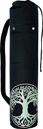 Deuser YOGATASCHE | Schwarz | XXL | 72 x Ø 15,5 cm | Praktischer Reißverschluss | Verstellbarer Tragegurt | Reißfeste Baumwolle | Waschbar bei 30 Yogamatte | Yoga Tasche, One Size