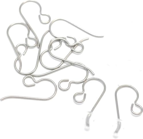10 Stück (5 Paar) Titan Ohrhaken mit Nylon Ohrmuttern