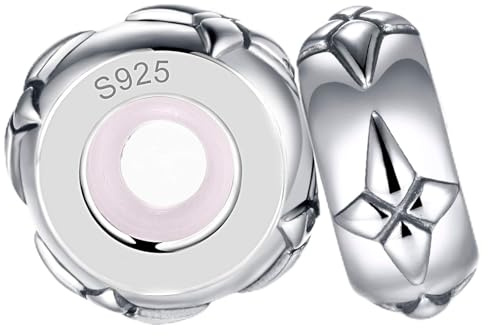 LOVANS 2 PCS Charms Stopper für Armband 925 Sterling Silber Gummi Spacer Stopper für DIY Armbänder Abstandhalter Armband
