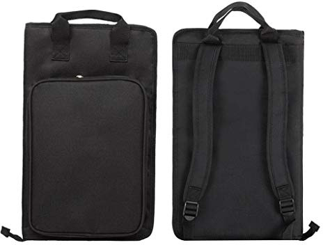 CLGTY Sac De Tambour, Instrument à Percussion Support Pour Baguettes De Tambour Résistant à L'Humidité Sac De Transport De Baguettes De Batterie Avec Poignée Bag Portable-noir-46×29CM(18×11.5in)