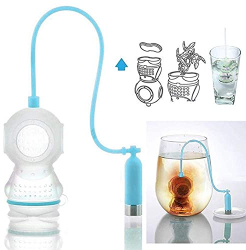 Teefilter, Silikon Innovative Taucherform Tee-Aufgussfilter für die Zubereitung von Tee zu Hause(Hellblau)